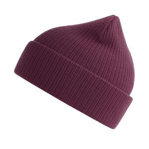 Atlantis Unisex Adult Nelson Ribbed Cotton Beanie / Burgundy